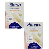 Kit 2 Curativo Flexível Bege 1,9cm X 7,5cm 40Un - Missner