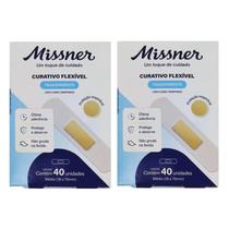 Kit 2 Curativo Flexível Transparente 40Un - Missner