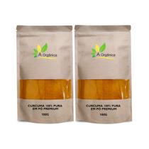 Kit 2 Cúrcuma Pura em Pó Premium 100g Sem Glúten, Alto Teor De Curcumina