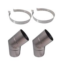 Kit 2 Curvas 5 Polegadas 45º Inox 430 Brilhante Abraçadeir Kit 2 Curvas 5 Polegadas 45º Inox 430 Brilhante Abraçadeir