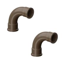 Kit - 2 Curvas Longas PVC Marrom Soldáveis de 50mm 90º Tigre