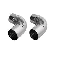 Kit 2 Curvas Para Chaminé Fogão A Lenha 115mm Galvanizado