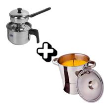 Kit 2 Cuscuzeiras em Aço Inox Panela a Vapor N16 e Porção Individual Nordestino Peito de Moça Fogão de Indução