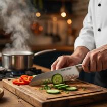 Kit 2 Cutelos Inox Faca Quebrar Cortar Osso Carne Alimentos Legumes Culinária Cozinha Casa Churrasco Açougue Açougueiro 31 cm Shine