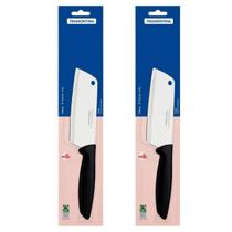 Kit 2 Cutelos Para Carne Churrasco Em Aço Inox 5'' Tramontina Preto Kit 2 Cutelos Para Carne Churrasco Em Aço Inox 5'' Tramontina Preto