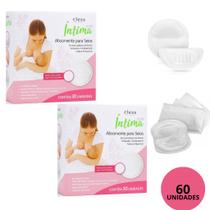 Kit 2 Cx Absorvente Protetor de Seio Toilet Íntima C/60 UN (Cada CX C/30 Un) Adesivo De Fixação