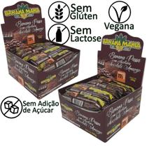 Kit 2 Cx Barra de Fruta Banana Chocolate Amargo Sem Glúten Sem Lactose 72% Cacau 20x28g