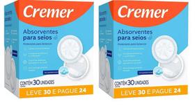 Kit 2 Cxs Absorvente P/Seios Cremer Super Confort C/30