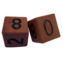 Kit 2 Dados Tento Marcador de Madeira Baralho Truco Jogo de Cartas Kit 2 Dados Tento Marcador de Madeira Baralho Truco Jogo de Cartas