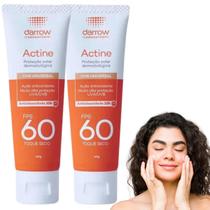 Kit 2 Darrow Actine Protetor Solar Facial FPS60 Cor Universal Antioleosidade Pele Oleosa Mista Acneica Kit 2 Darrow Actine Protetor Solar Facial FPS60 Cor Universal Antioleosidade Pele Oleosa Mista Acneica