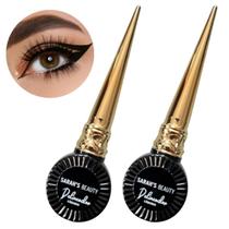 Kit 2 Delineador Líquido Preto 9ml À Prova D'água Maquiagem Sarah's Beauty