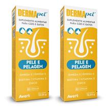 Kit 2 Dermapet Suplemento Para Pelagem Cães E Gatos Kit 2 Dermapet Suplemento Para Pelagem Cães E Gatos