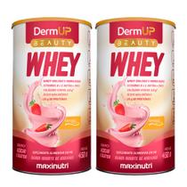 Kit 2 DermUp Beauty Whey Sabor Iogurte de Morango 450g Maxinutri