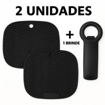 Kit 2 Descanso de Panela Silicone Antiderrapante 1 Brinde Abridor de Conserva Kit 2 Descanso de Panela Silicone Antiderrapante 1 Brinde Abridor de Conserva