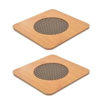 Kit 2 Descanso Panela Bambu De Mesa Antiaderente Kit 2 Descanso Panela Bambu De Mesa Antiaderente