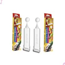 Kit 2 Descascador Cortador Boleador De Frutas Legumes 2 em 1
