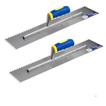 kit 2 Desempenadeira Grande 48 X 12cm Aço Dentada 6mm Profissional