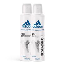 Kit 2 Desodorante Adidas PRO Invisible Aerosol Antitranspirante Feminino 48h 150ml Kit 2 Desodorante Adidas PRO Invisible Aerosol Antitranspirante Feminino 48h 150ml