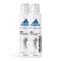 Kit 2 Desodorante Adidas PRO Invisible Aerosol Antitranspirante Feminino 48h 150ml