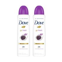 Kit 2 Desodorante Antitranspirante Aerosol Dove Go Fresh Amora e Flor de Lótus 150ml