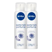 Kit 2 Desodorante Antitranspirante Aerosol Nivea Sem Perfume 150ml