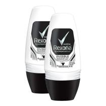 Kit 2 Desodorante Antitranspirante Rexona Men Invisible Roll-on com 50ml