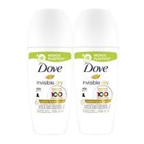 Kit 2 Desodorante Antitranspirante Roll-on Dove Invisible Dry com 50ml