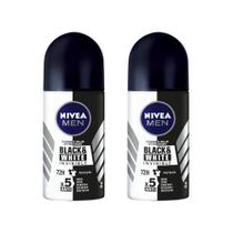 Kit 2 Desodorante Antitranspirante Roll-on Nivea Men Invisible Black & White 50ml
