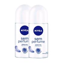 Kit 2 Desodorante Antitranspirante Roll-on Nivea Sem Perfume 50ml