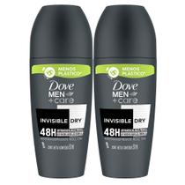 Kit 2 Desodorante Dove Men + Care Invisible Dry Roll-on Antitranspirante 48h com 50ml