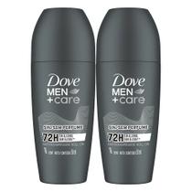 Kit 2 Desodorante Dove Men + Care Sem Perfume Roll-on Antitranspirante 72h com 50ml