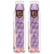 kit 2 Desodorante Feminino Aerossol Fragrâncias Alma de Flores Perfumação Prolongada 160ml