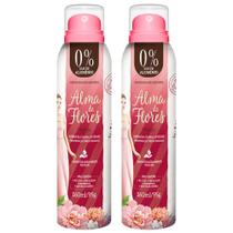 kit 2 Desodorante Feminino Aerossol Fragrâncias Alma de Flores Perfumação Prolongada 160ml