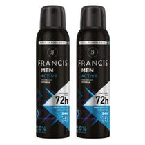 Kit 2 Desodorante Francis Men Active Proteção Intensa Aerosol Antitranspirante 72h 150ml Kit 2 Desodorante Francis Men Active Proteção Intensa Aerosol Antitranspirante 72h 150ml