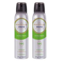 Kit 2 Desodorante Francis Men Ultra Fresh Aerosol Antitranspirante 48h 150ml
