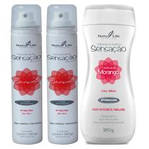 Kit 2 Desodorante Íntimo Sensual Frutas Afrodisíacas + 1 Sabonete Íntimo Líquido Sensação Morango - Natu Life