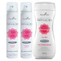 Kit 2 Desodorante Íntimo Sexy Morango com Chantilly + 1 Sabonete Íntimo Líquido Sensação Morango