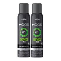 Kit 2 Desodorante Mood Impact Men Aerosol Antitranspirante 0% Alumínio 72h 150ml