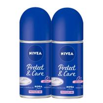 Kit 2 Desodorante Nivea Antitranspirante Roll On Protect & Care 50ml