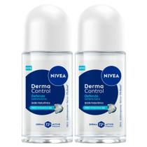 Kit 2 Desodorante Nivea Derma Control Defende Roll-On Antitranspirante 50ml