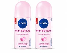 KIT 2 Desodorante Nivea Rollon Pearl Beauty Fem 50ml KIT 2 Desodorante Nivea Rollon Pearl Beauty Fem 50ml