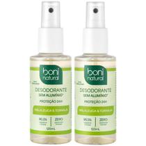 Kit 2 Desodorante Spray Boni Natural Melaleuca Toranja Sem Aluminio Vegano 24h Sem Parabenos 120ml Kit 2 Desodorante Spray Boni Natural Melaleuca Toranja Sem Aluminio Vegano 24h Sem Parabenos 120ml