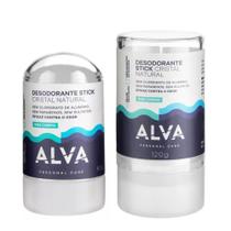 Kit 2 Desodorante Stick Cristal Sensitive Natural Alva Vegano 60g e 120g