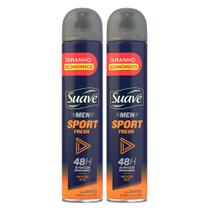 Kit 2 Desodorante Suave Men Sport Fresh Aerossol Antitranspirante 48h 200ml