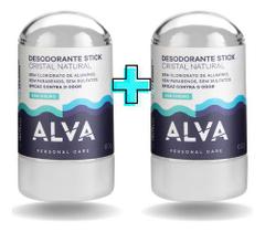 Kit 2 Desodorantes Alva Cristal S/ Alumínio 60g 100% Natural