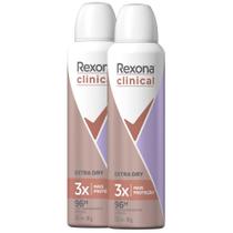 Kit 2 Desodorantes Rexona Clinical Antitranspirante Aerossol Extra Dry 150ml