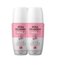 Kit 2 Desodorantes Roll-on Clareador Rosa Selvagem Frutas Vermelhas 85ml