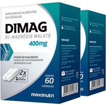 Kit 2 Di Magnésio Malato Dimag 400mg 60 Cápsulas Maxinutri