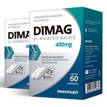 Kit 2 Dimag Di-Magnésio Malato Maxinutri 60 Cápsulas