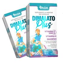 Kit 2 Dimalato Plus 120 Cápsulas Magnésio 3 em 1 K2 Mk7 vitamina D3 Puro Concentração Kit 2 Dimalato Plus 120 Cápsulas Magnésio 3 em 1 K2 Mk7 vitamina D3 Puro Concentração